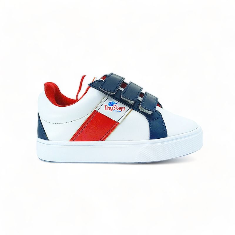 TINY STEPS - Tenis Niños Tommy Blanco Azul y Rojo - Tiny Steps - Blanco