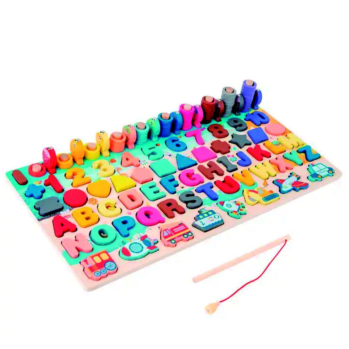 ENFANTASY - Tablero Didáctico Madera Juego Alfanumérico Infantil Encajar