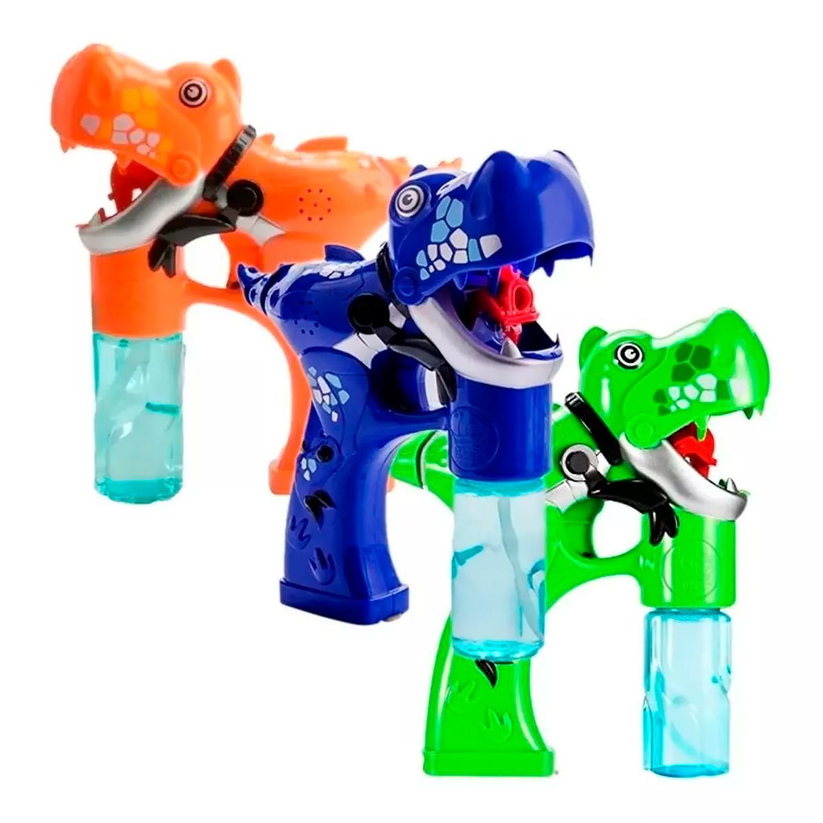 GENERICO - Pistola Dinosaurio Lanza Burbujas Recargable Luces Sonidos