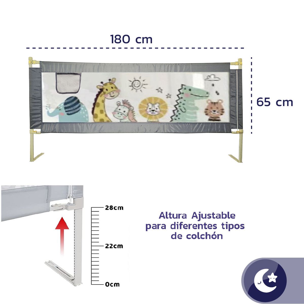 ENFANT'ASY - Baranda Seguridad Cama Niños 180 cm Protección Infantil