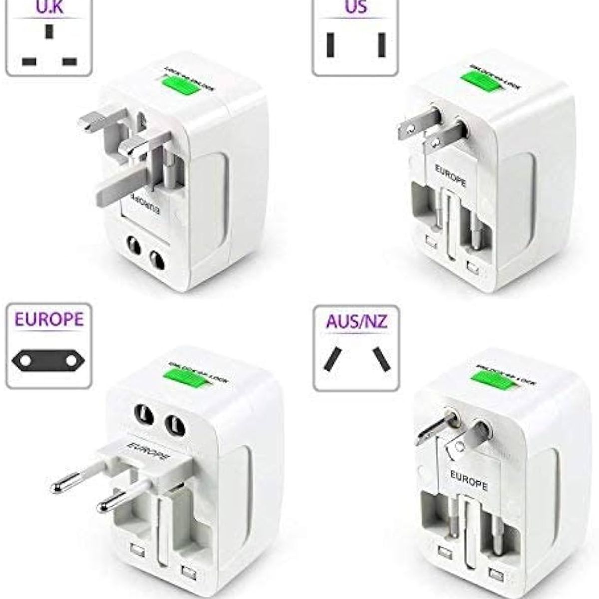 GENERICO - Adaptador Carga Multitoma Viaje Usa Australia Europa Asia 1a