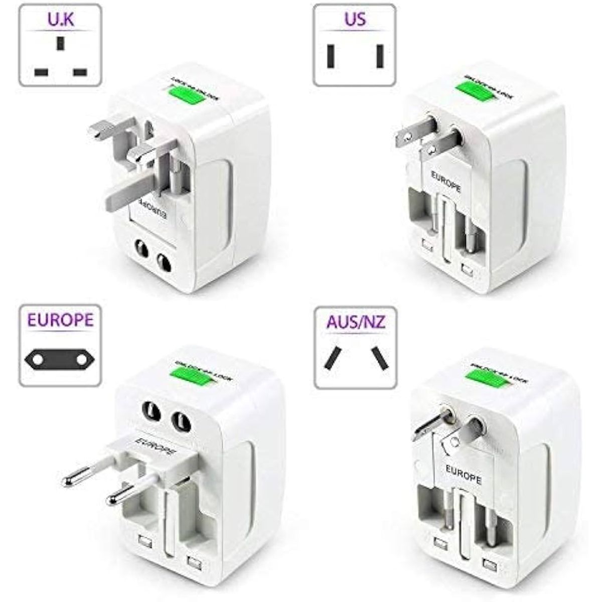 GENERICO - Adaptador Carga Multitoma Viaje Usa Australia Europa Asia 1a