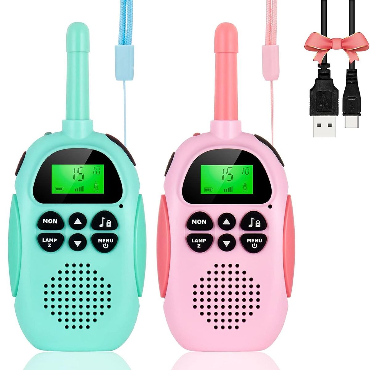 ONE PIXEL - Walkie Talkies Recargables Para Niños Azul Y Rosado
