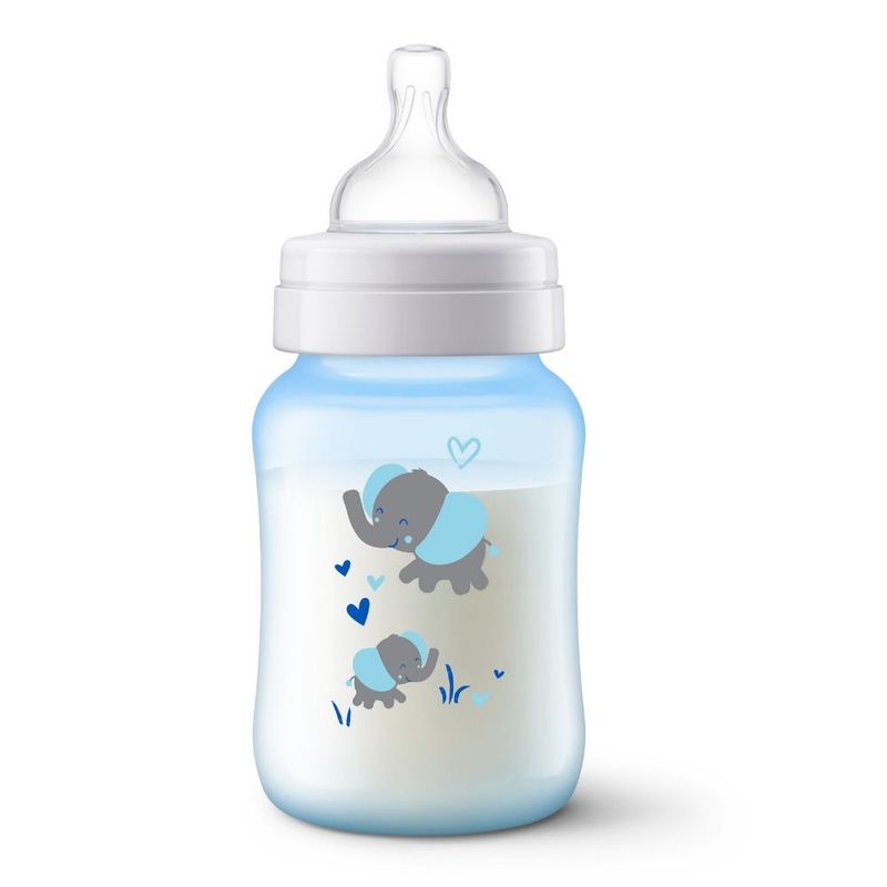 AVENT - Tetero Válvula Anticólicos Azul Elefante 9Oz Avent