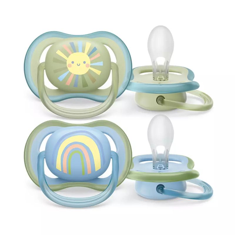 AVENT - Chupo Entretencion Ultra Air 0-6M SolArcoiris Azul Avent