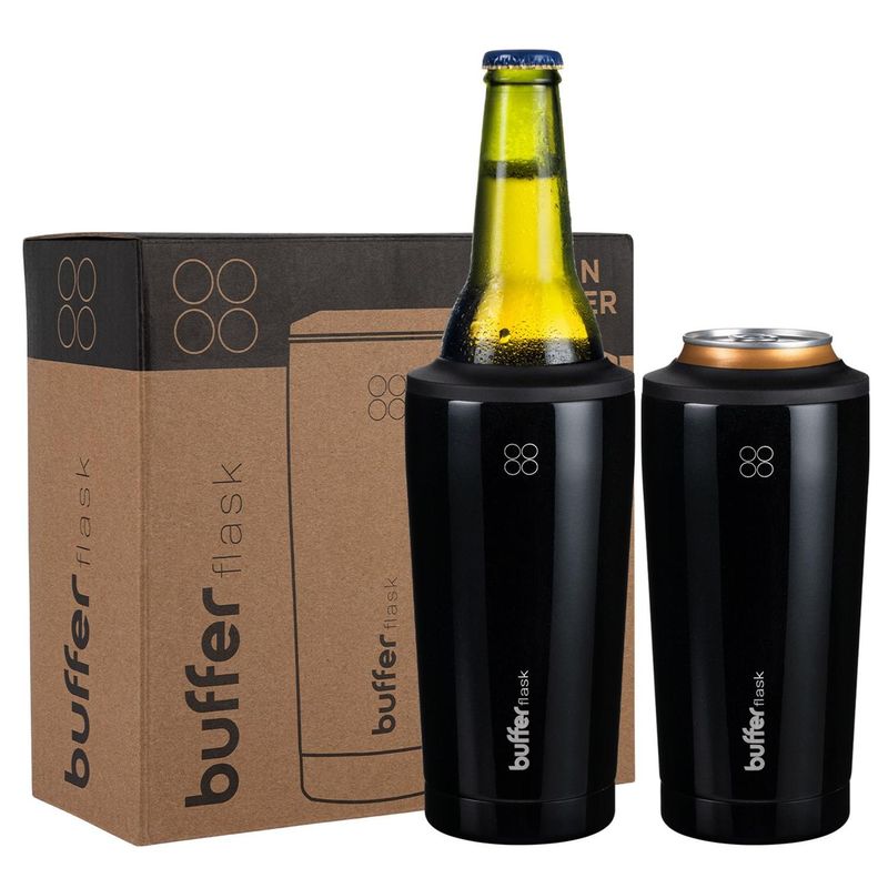 BUFFER FLASK - Termo Vaso Aislador Porta Cubre Latas Botellas Buffer Set 2.-