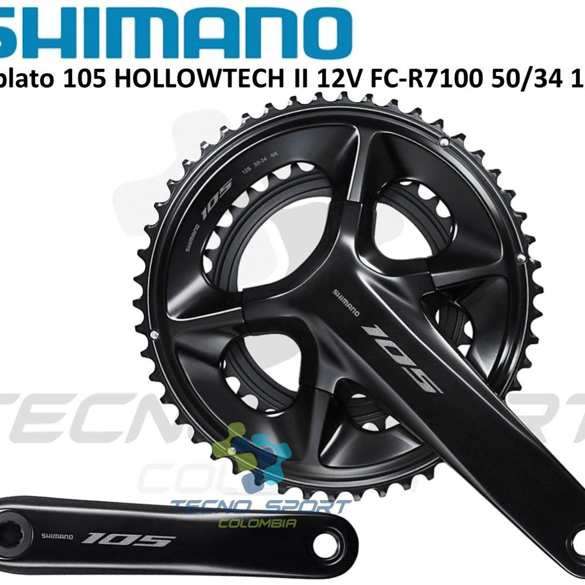 SHIMANO - Plato Biela Shimano 105 R7100 50/34 12v Biplato Ruta
