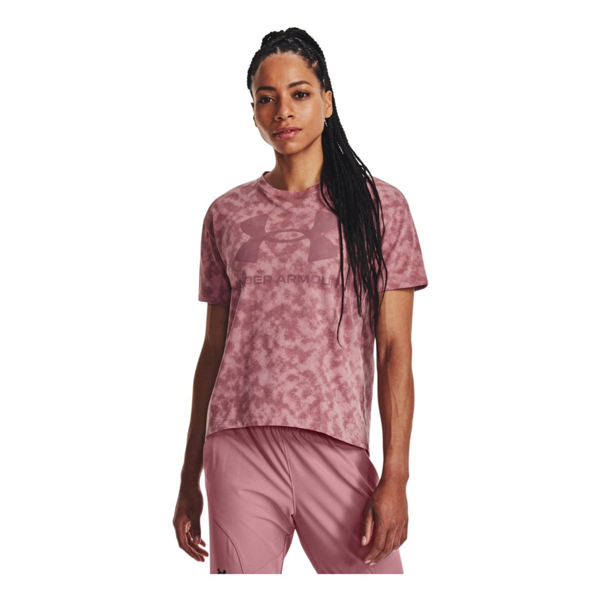 UNDER ARMOUR - Camiseta Mujer Under Armour LOGO AOP HEAVYWEI Rosado UNDER ARMOUR.