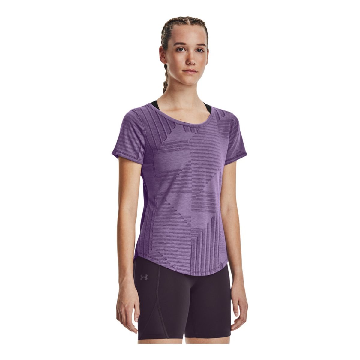 UNDER ARMOUR - Camiseta Mujer Under Armour Streaker Deco Diamon Purpura UNDER ARMOUR