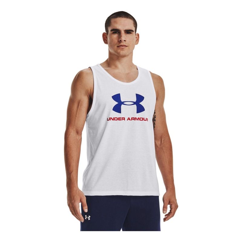 UNDER ARMOUR - Camiseta Blanco Hombre UA M SPORTSTYLE LOGO 1329589-104-022 UNDER ARMOUR.