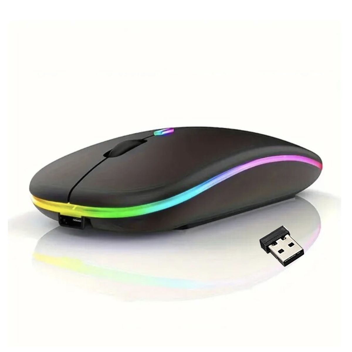 GENERICO - Raton Inalámbrico Para Computador Wifi Bluetooth Iluminacion - Negro