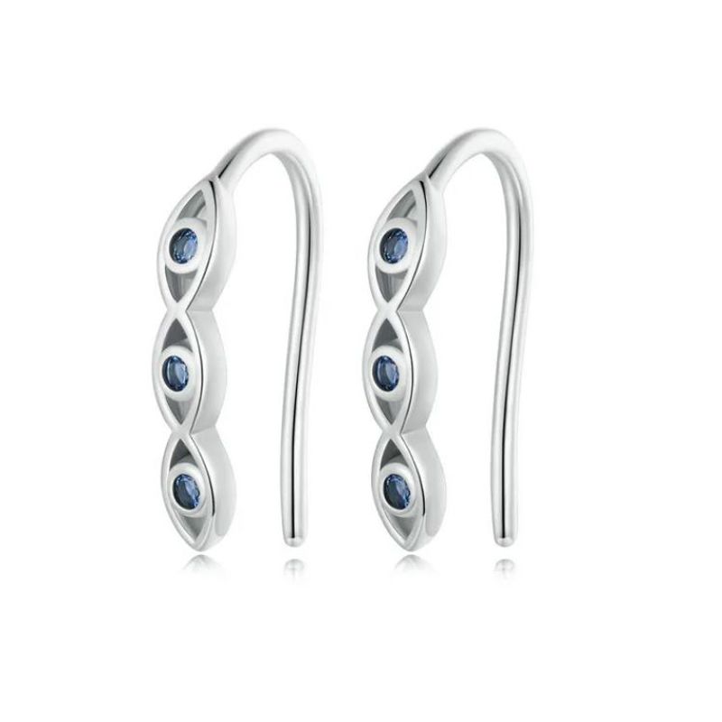 ALHAJAS - Aretes Topos Para Mujer Ojo Protección Suerte Fabricados En Plata 925
