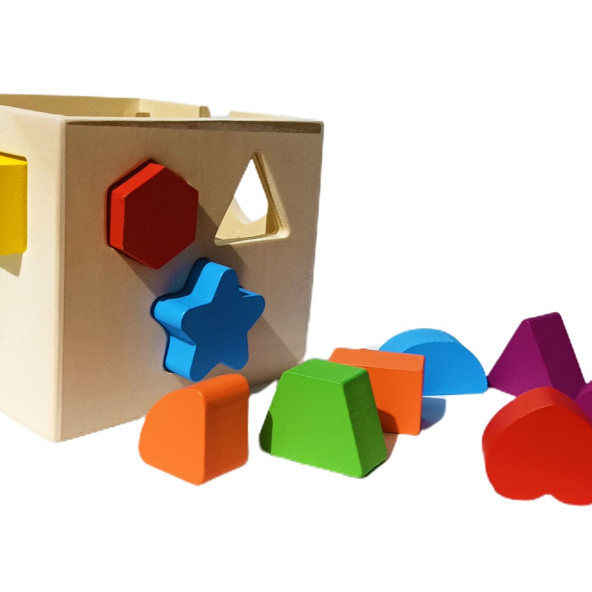 GENERICO - Cubo Con Figuras Geométricas  Tangram En Madera Para Niños