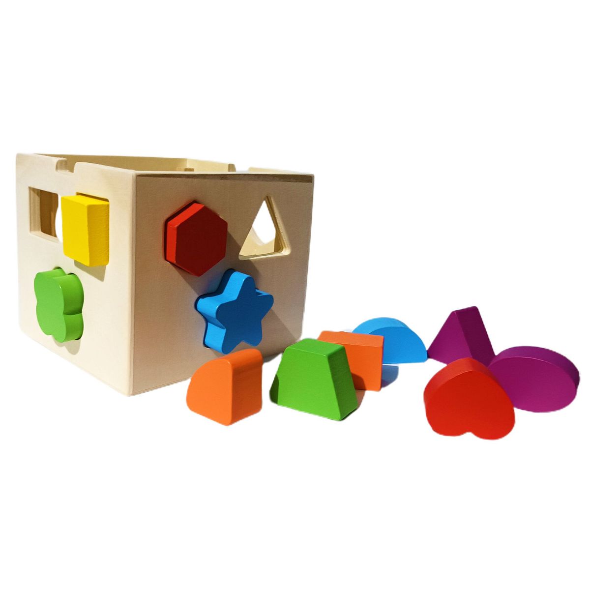 GENERICO - Cubo Con Figuras Geométricas  Tangram En Madera Para Niños