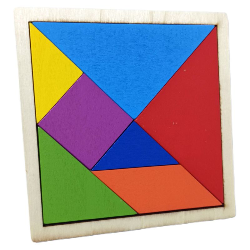Cubo Con Figuras Geométricas Tangram En Madera Para Niños GENERICO