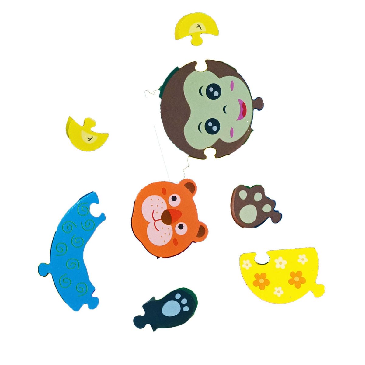 GENERICO - Rompecabezas Madera Montessori Animales de la Selva 4 En 1