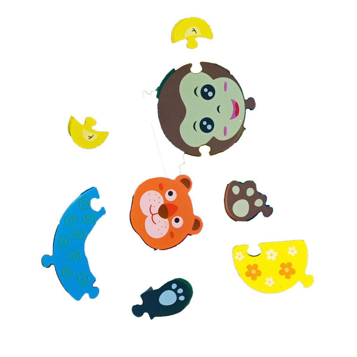 GENERICO - Rompecabezas Madera Montessori Animales de la Selva 4 En 1