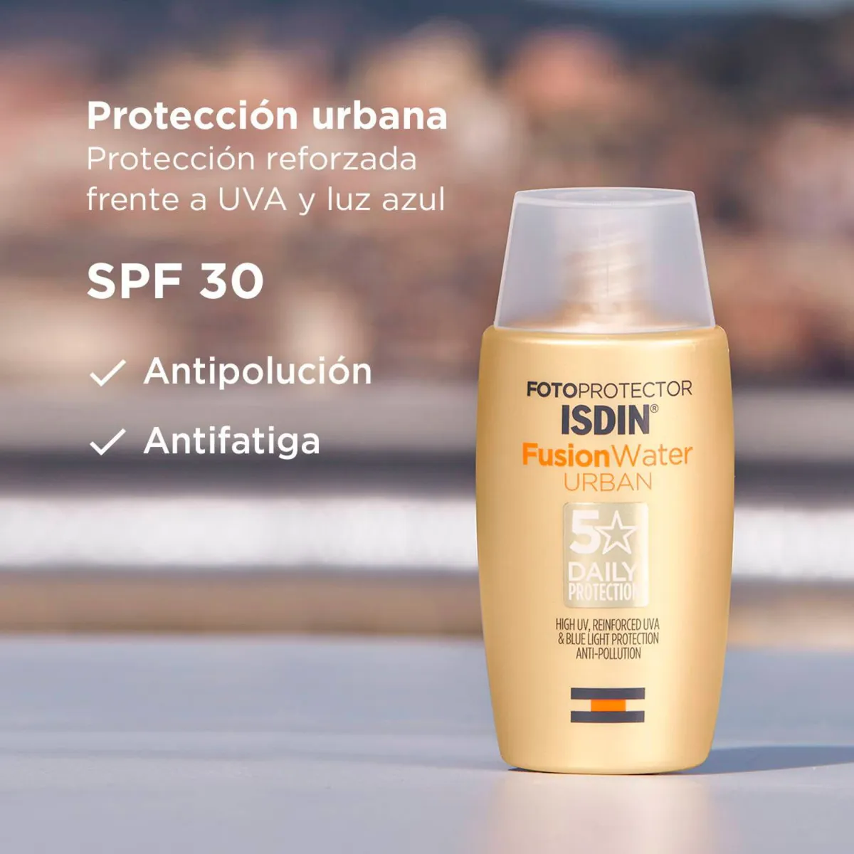ISDIN - Bloqueador Solar Fusion Water Urban Isdin para Piel Mixta 50 ml