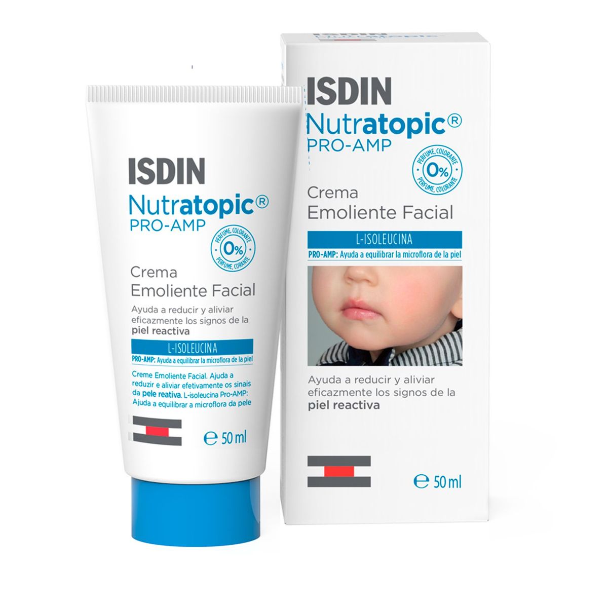 ISDIN - Hidratante Facial Nutratopic Pro - AMP Emoliente Isdin para Todo tipo de piel 50 ml