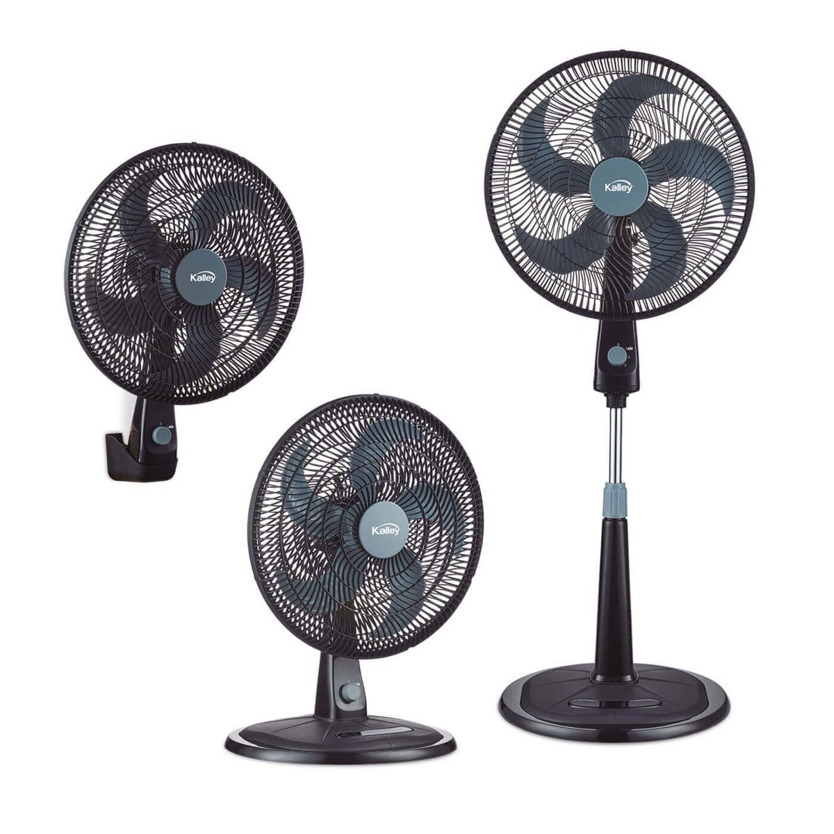 KALLEY - Ventilador Ahorrador de Enegía Eco 3 en 1 con 5 Aspas Kalley 18 Pulg