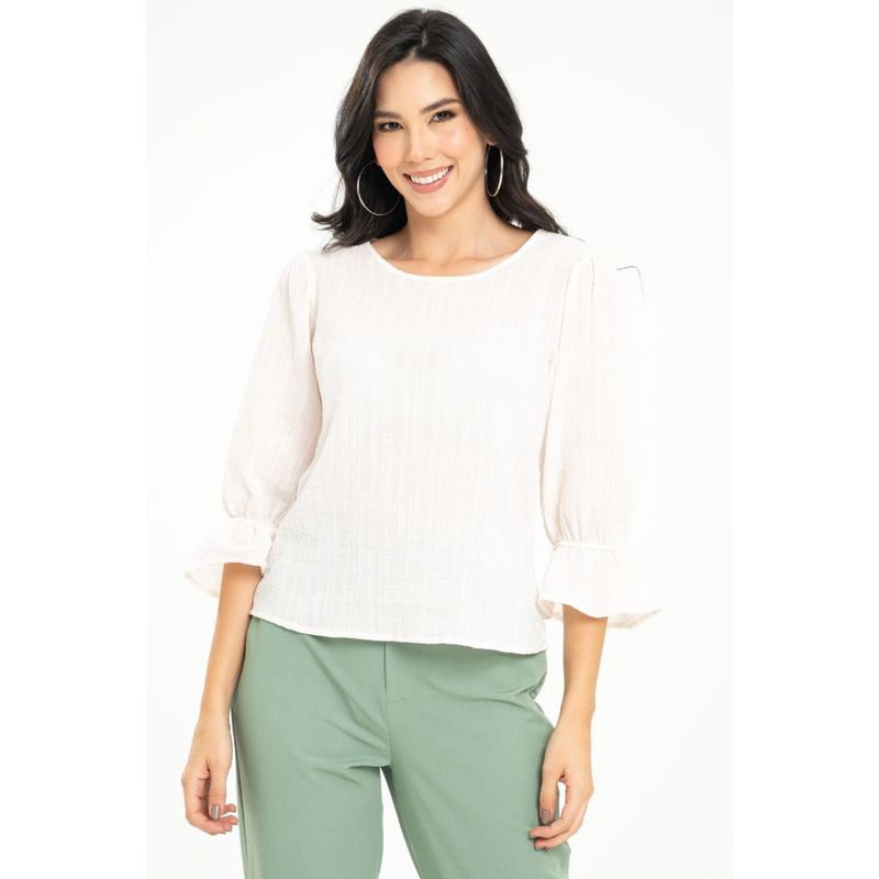 RAGGED - Blusa stripdobby Beige claro Ragged