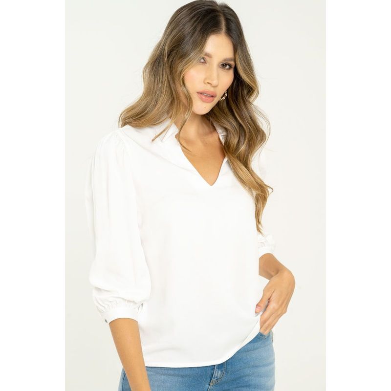 RAGGED - Blusa 3/4 malva Blanco crudo Ragged