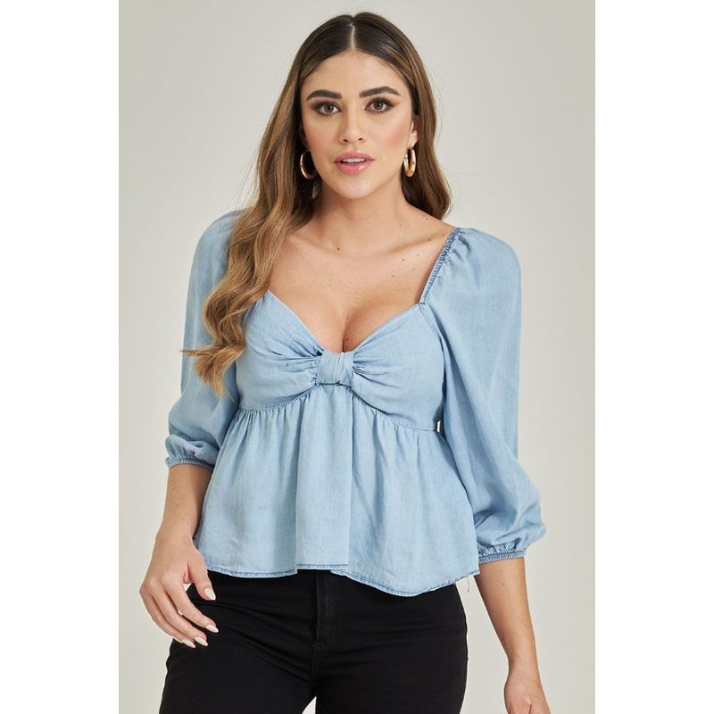 RAGGED - Blusa venati Azul medio Ragged