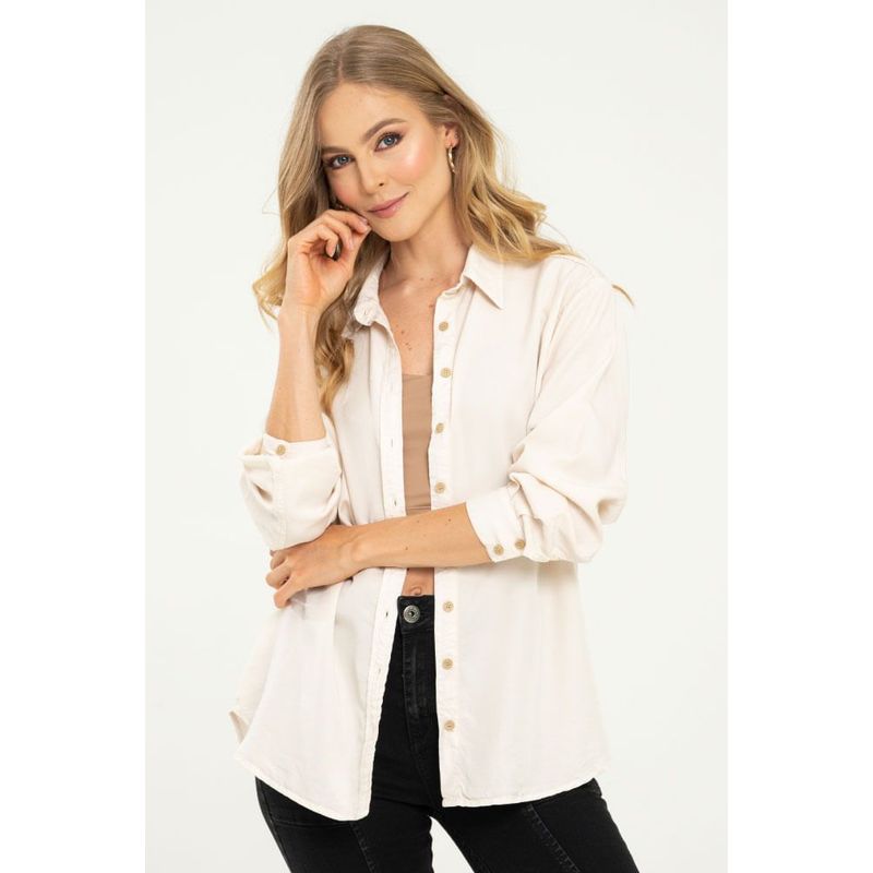 RAGGED - Camisa tencel Beige medio Ragged