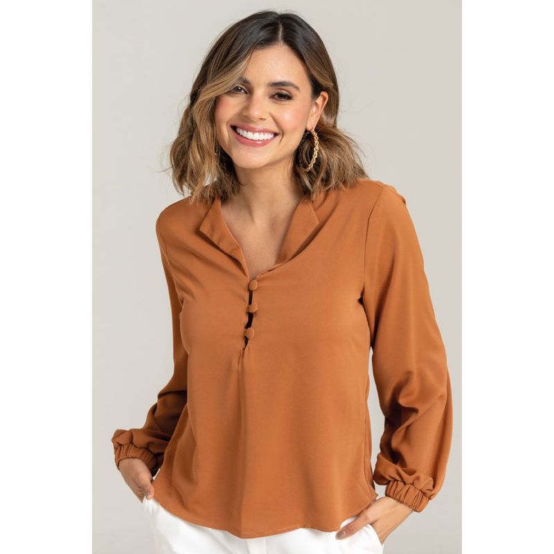 RAGGED - Blusa ceyair Cafe caramelo Ragged