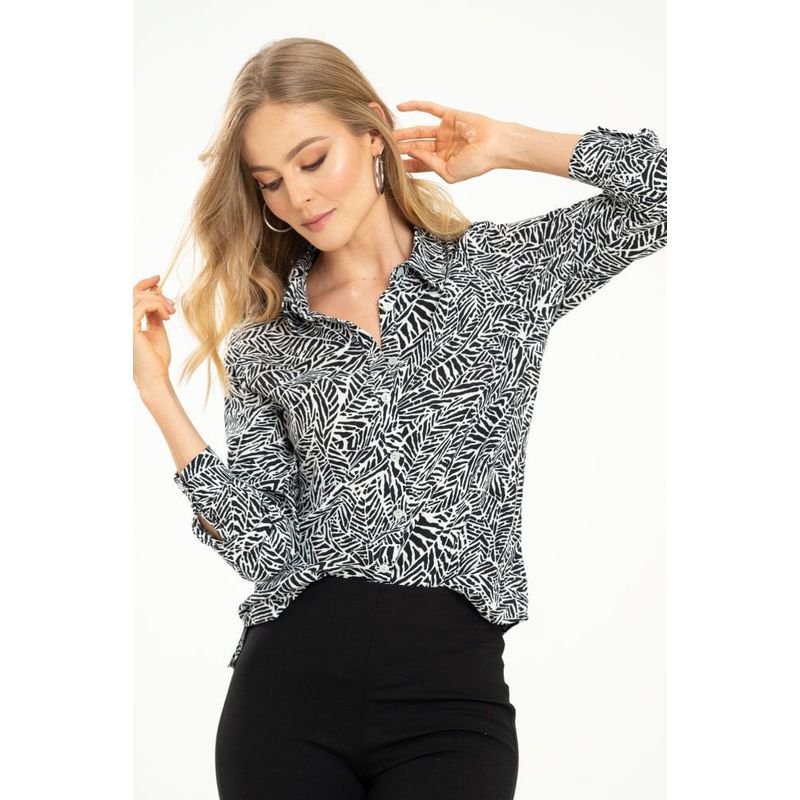 RAGGED - Camisa maldivas Negro Ragged