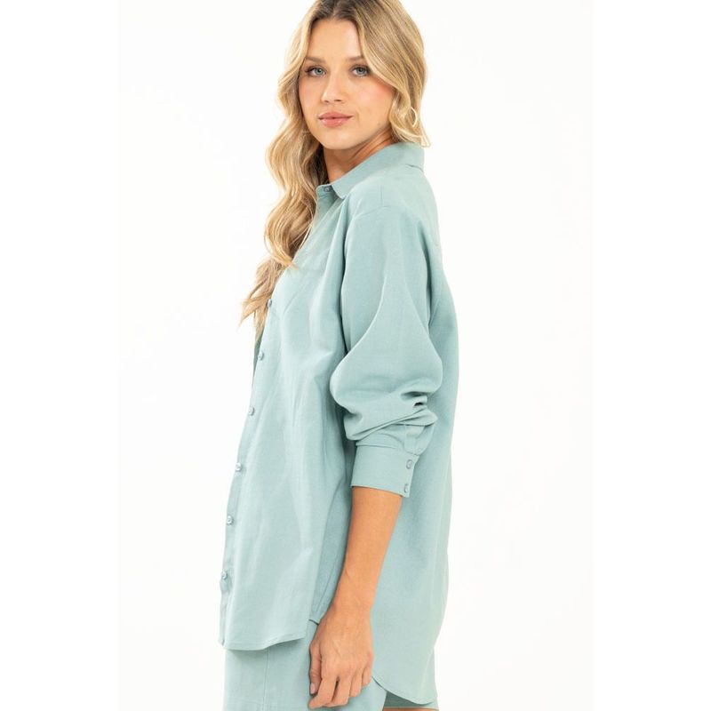 RAGGED - Camisa set lino oversize Gris medio Ragged