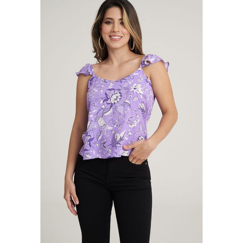 RAGGED - Blusa tira kenia Lila Ragged