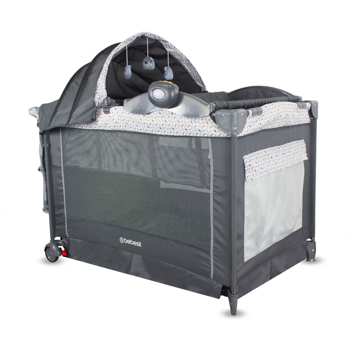 BEBESIT - Cuna Corral para Bebé Magic Funcion Mecedora con Bosa Viaje Azul