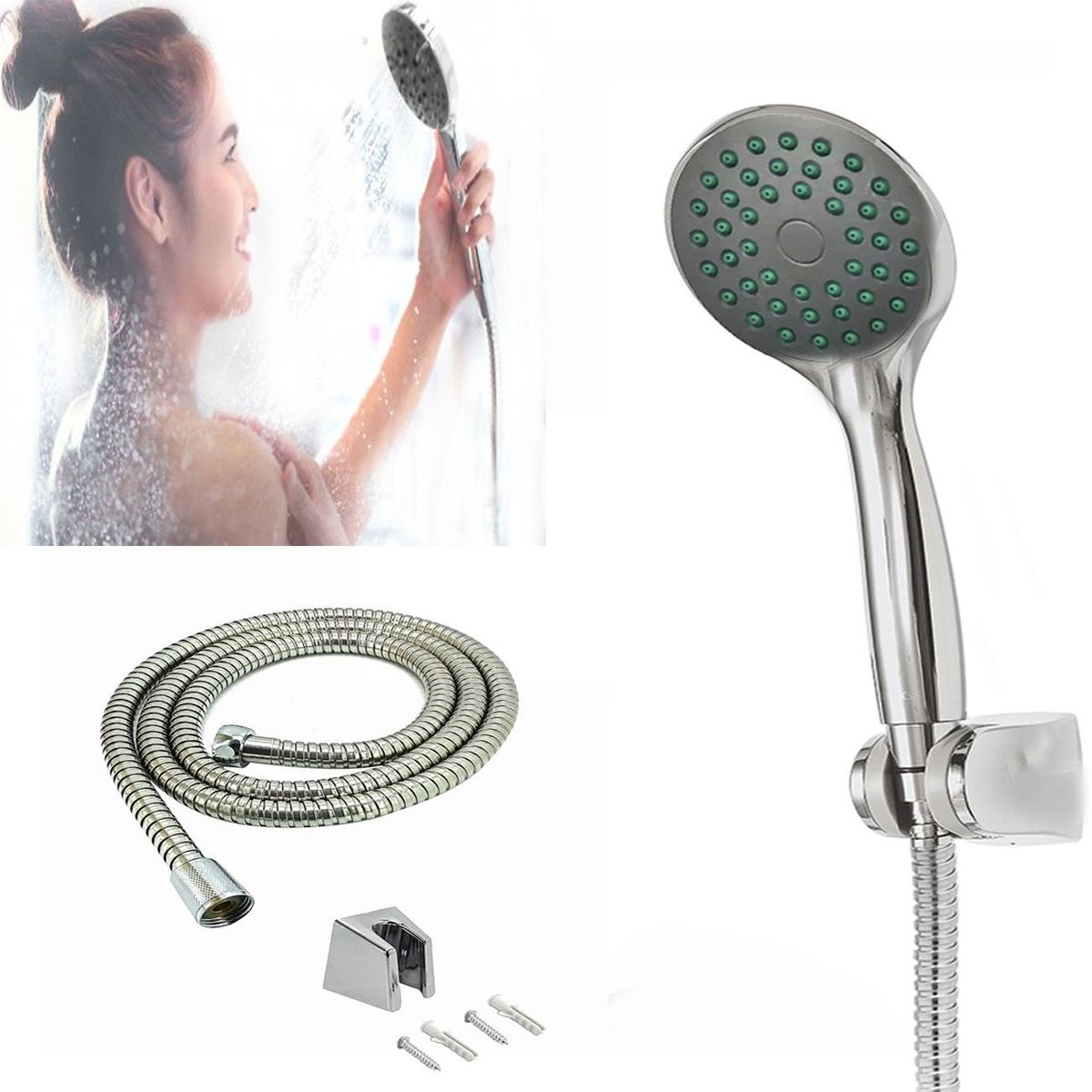 GENERICO - Ducha Baño Tipo Teléfono Manguera Flexible Kit Instalacion