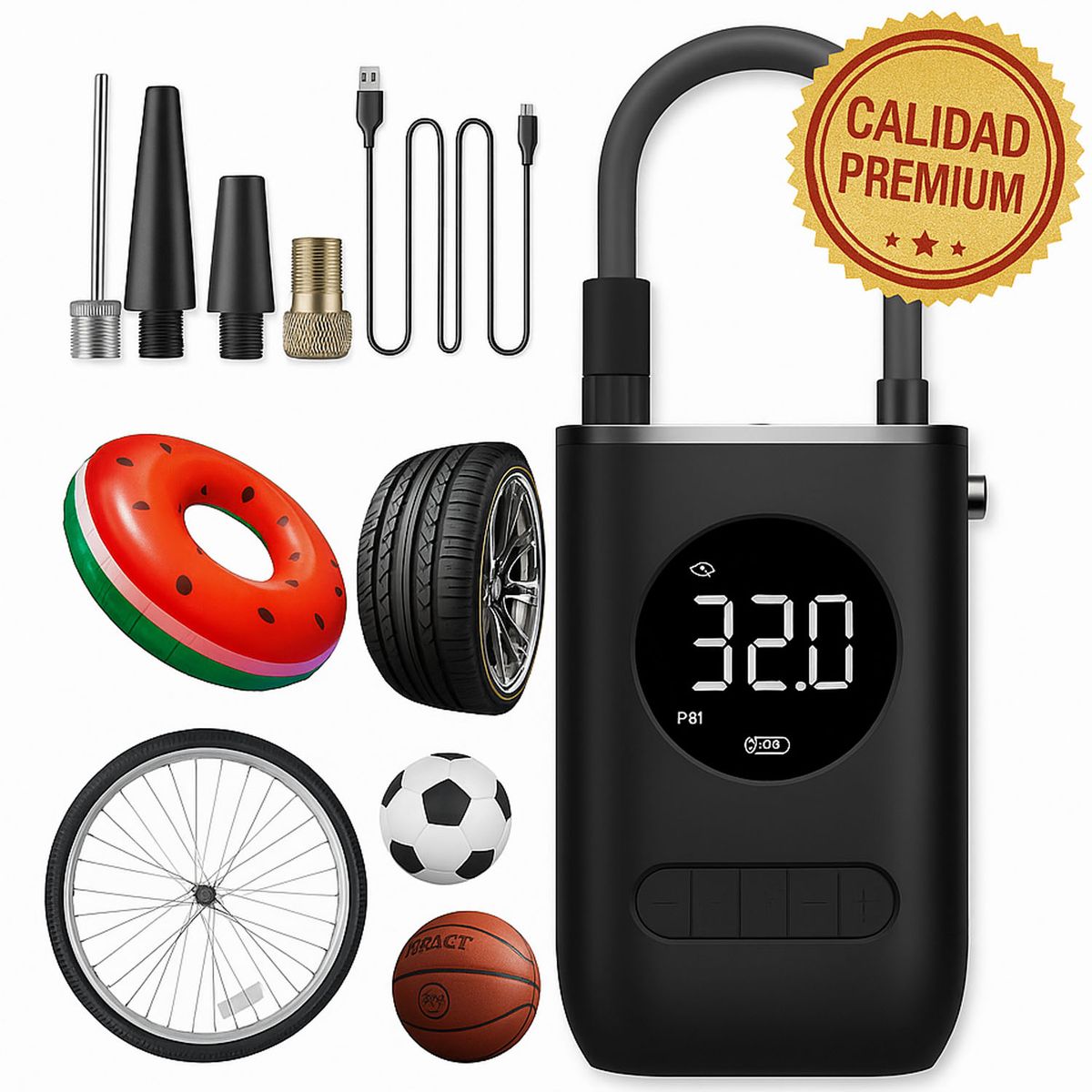 ONE PIXEL - Compresor Mini Portátil Recargable Para Carro Bici Moto ONE PIXEL