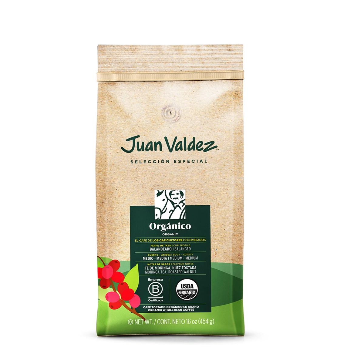 JUAN VALDEZ - Café Organico Juan Valdez Grano 454 gr