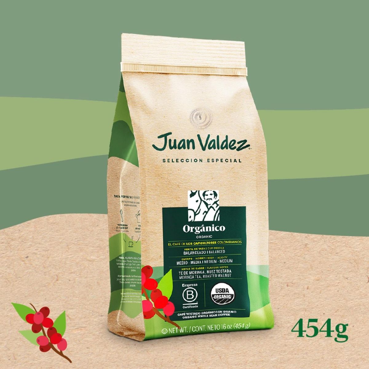 JUAN VALDEZ - Café Organico Juan Valdez Grano 454 gr