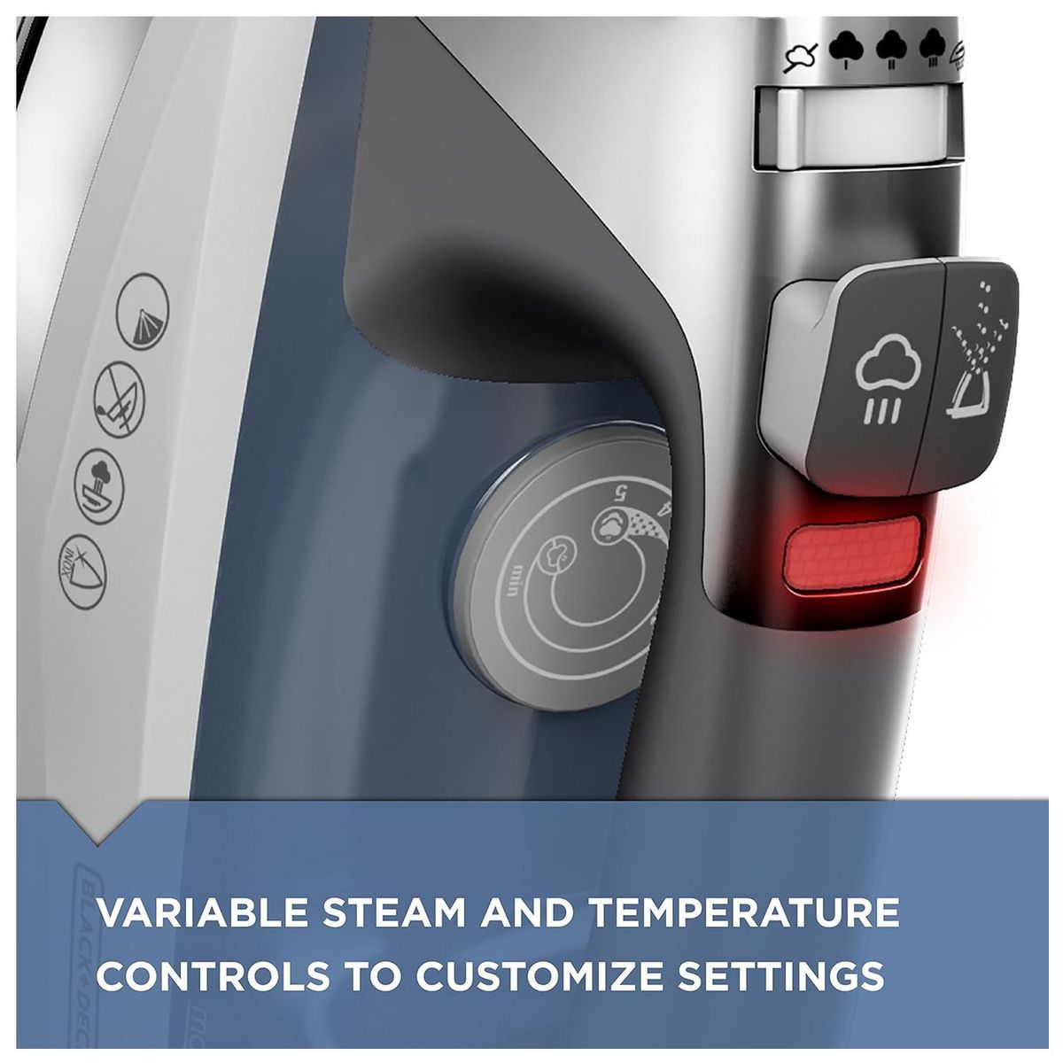 BLACK+DECKER - Plancha Para Ropa Profesional BLACKDECKER Allure Azul