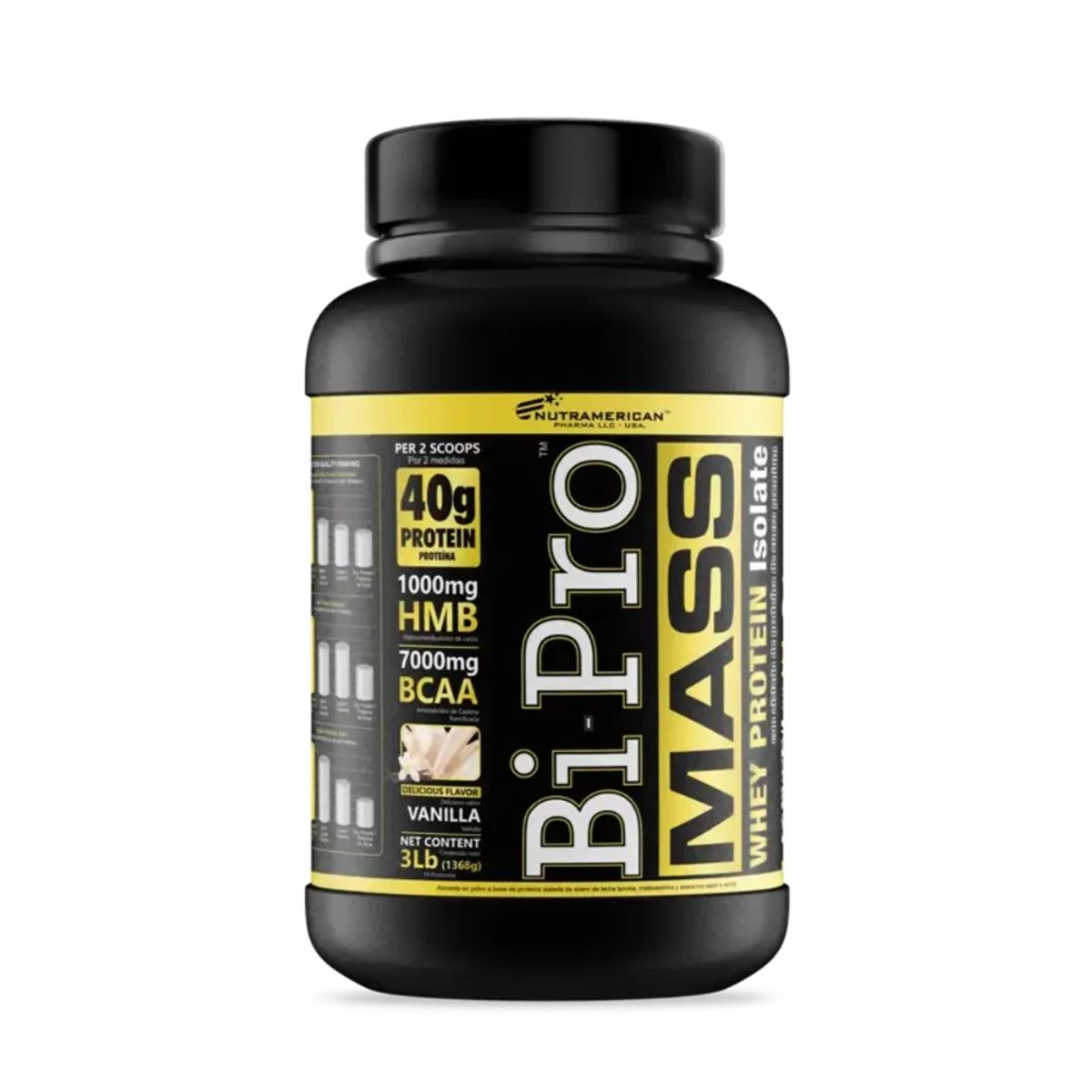 MEGAPLEX - BiPro Mass 3 Libras - Vainilla - Nutramerican Pharma