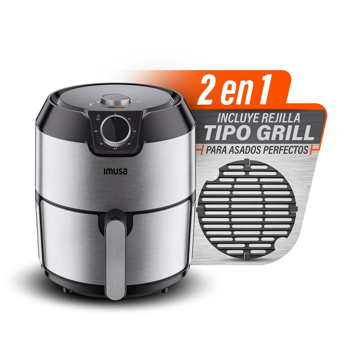 IMUSA - Freidora de aire Imusa + Grill 2 en 1 4.2 lt