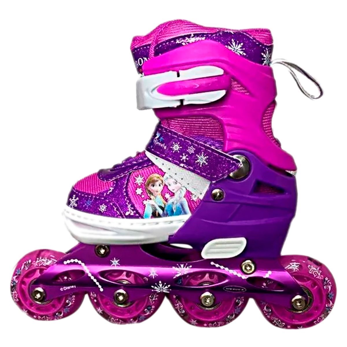 GENERICO - Kit Patine Ajustable Frozen Niña Proteccion Luz 31-34 Morado