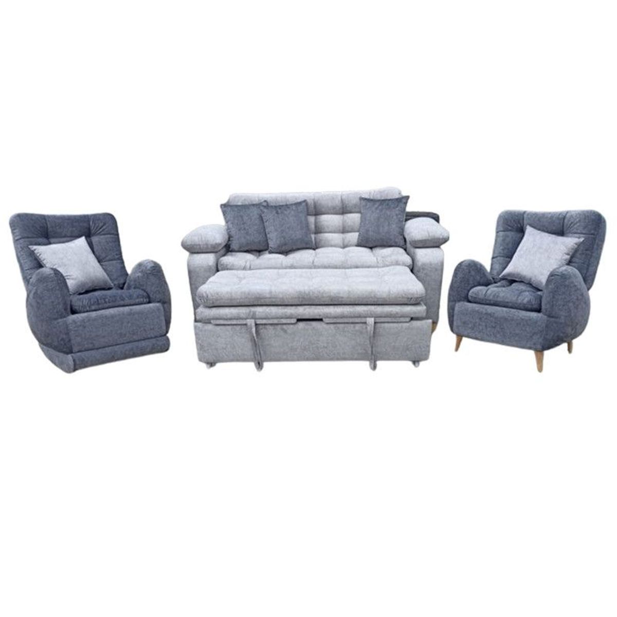 DELUXE FURNITURE - Juego de Sala Emil 2-1-1 Puestos Multicolor