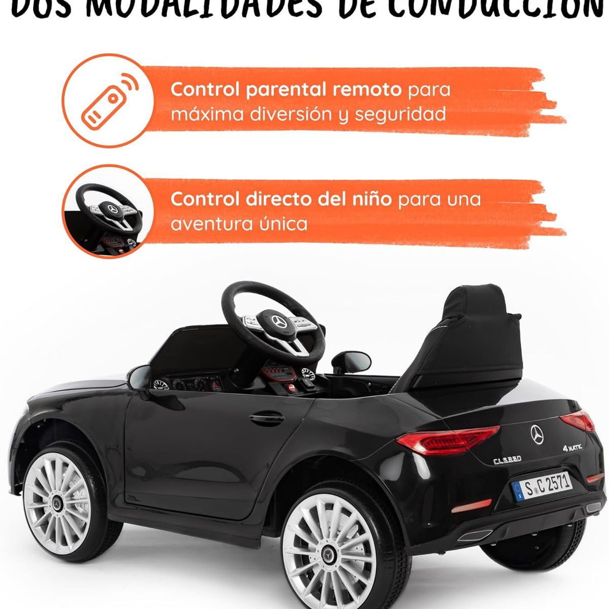 MERCEDES BENZ - Carro Electrico Niños Mercedes B Ctrol Luces Led 12V - Negro