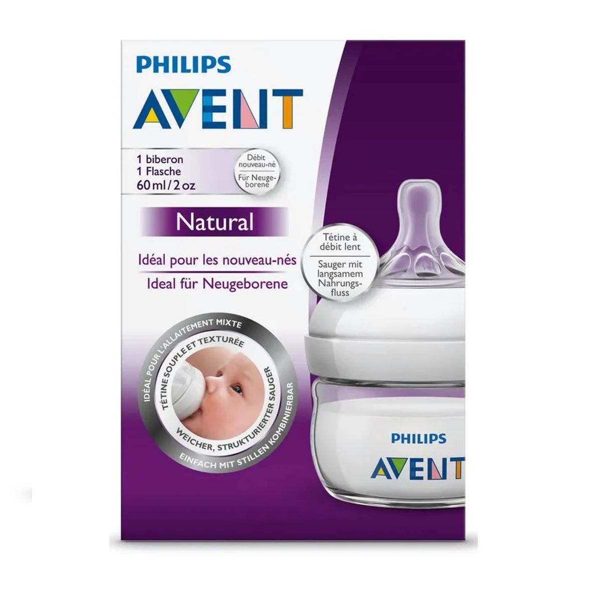 PHILIPS - Tetero Natural Recién Nacidos 2 Onzas Philips Avent 2.0