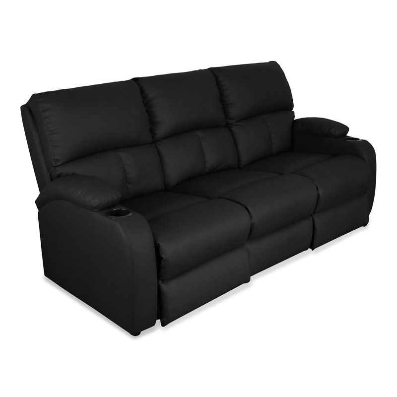 MICA - Sofá Reclinable Moderna 3 Puestos Cuerina Push Arm New Rest - Mueble - Mueble