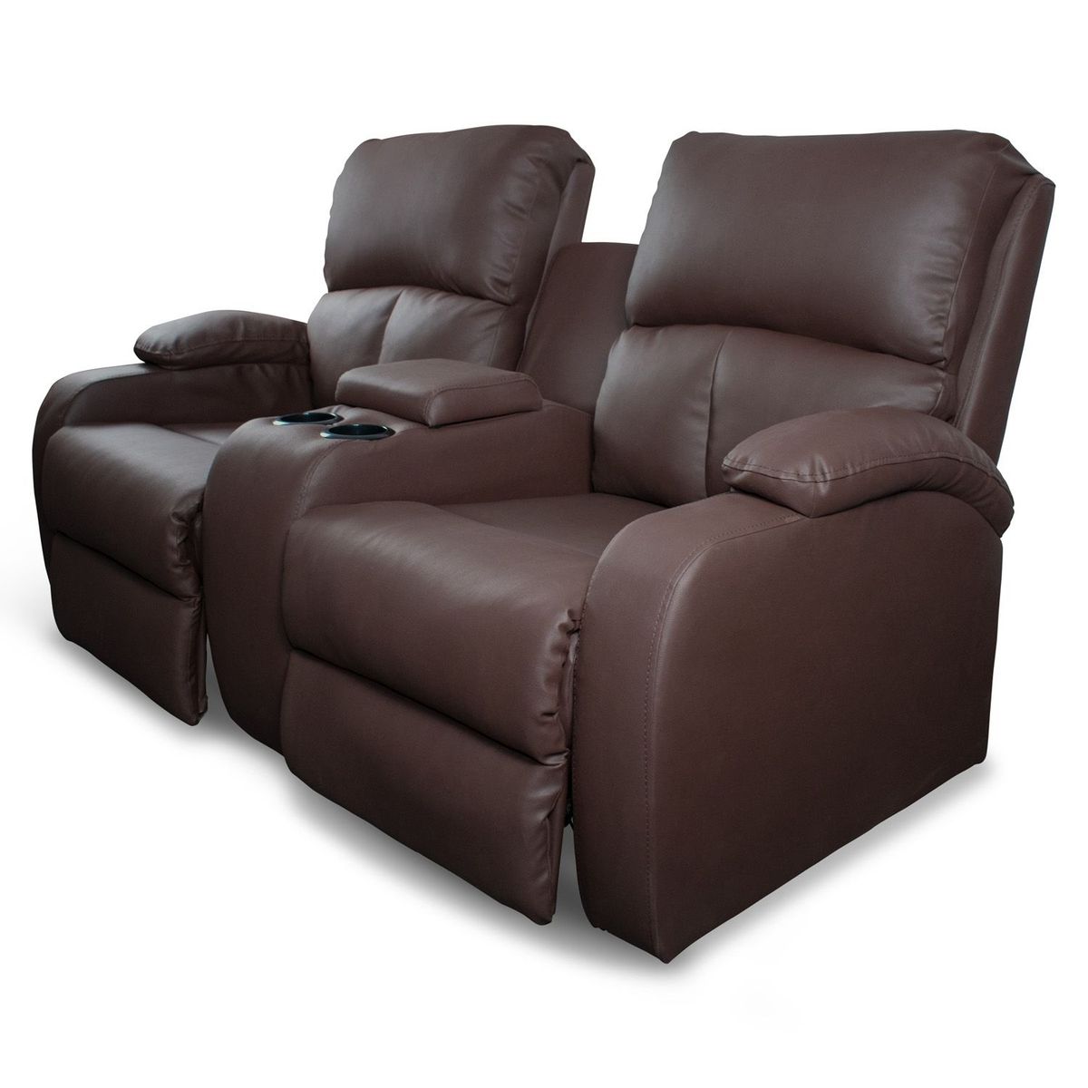 MICA - Sofá Reclinable Moderno Cuerina 2 Puestos Push Arm New Rest 163 x 92 x 95 Café Mica - Mueble - Mueble