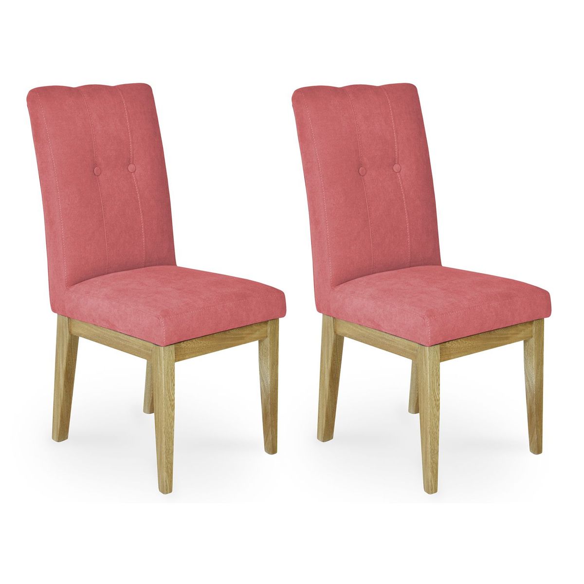 ELITE LIVING - Set x2 Sillas de Comedor Turín Madera Roble Flor morado - Microfibra Antifluidos