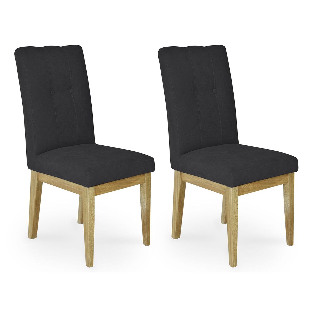 ELITE LIVING - Set x2 Sillas de Comedor Turín Madera Roble Flor morado - Microfibra Antifluidos