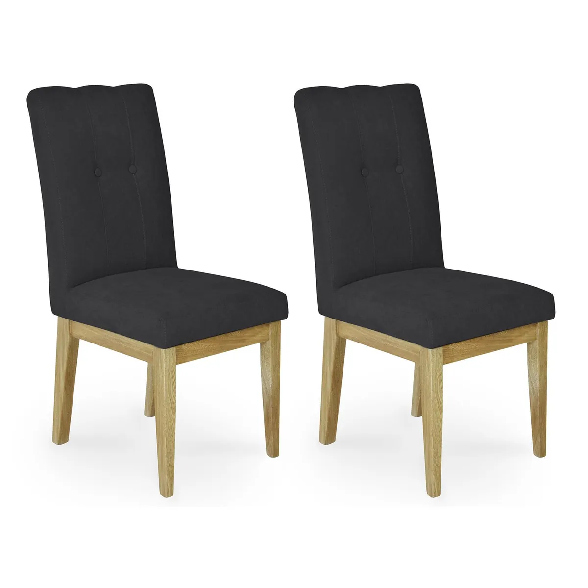 ELITE LIVING - Set x2 Sillas de Comedor Turín Madera Roble Flor morado - Microfibra Antifluidos