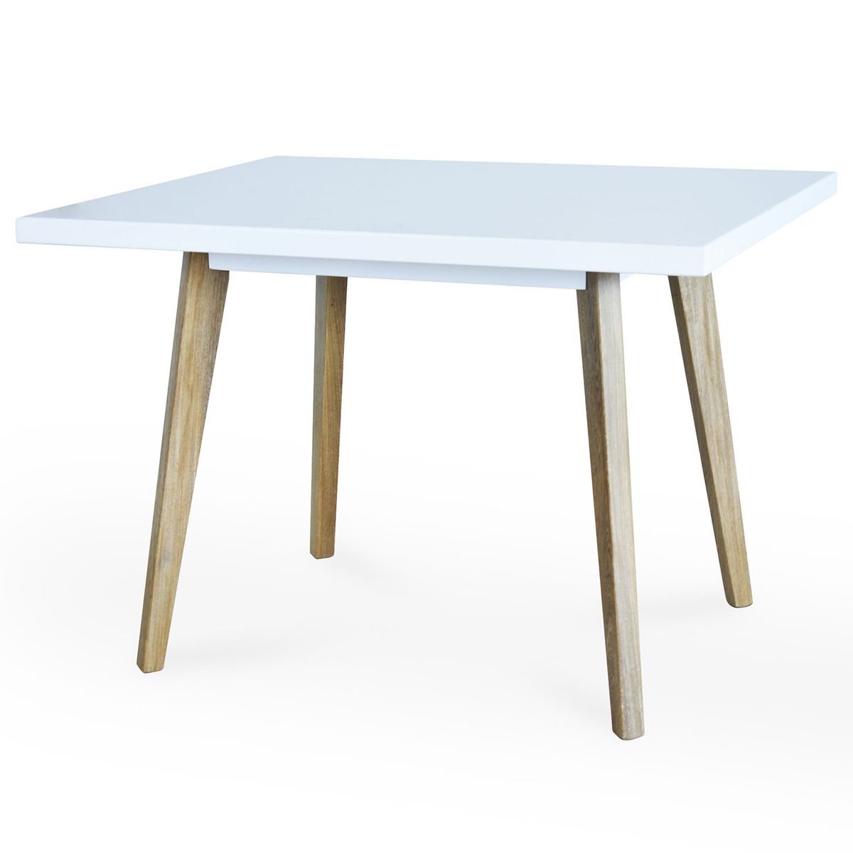 ELITE LIVING - Mesa de Comedor Seúl 4 Puestos Madera Roble Flor morado - Mueble - Mueble